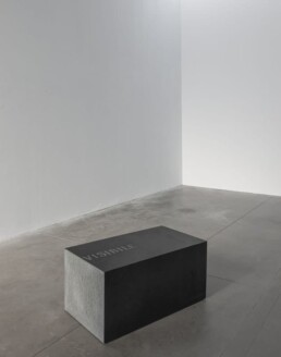 Giovanni Anselmo Verso oltremare, 1984 pietra, cavo d'acciaio, nodo scorsoio, oltremare 300 × 140 × 4 cm